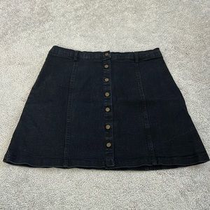 F21 Vintage Black Denim Skirt